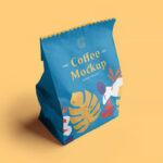 Perspective Sight of Paper Coffee Bag Mockup