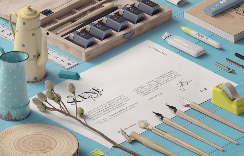 Perspective Sight of Paper Mockup