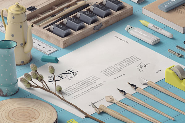 Perspective Sight of Paper Mockup