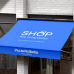 Perspective Sight of Shop Awning Mockup