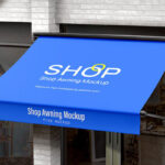 Perspective Sight of Shop Awning Mockup