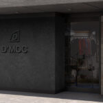Perspective Sight of Shop Wall Logo Mockup
