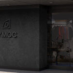 Perspective Sight of Shop Wall Logo Mockup