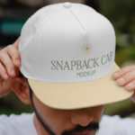 Perspective Sight of Snapback Cap Mockup