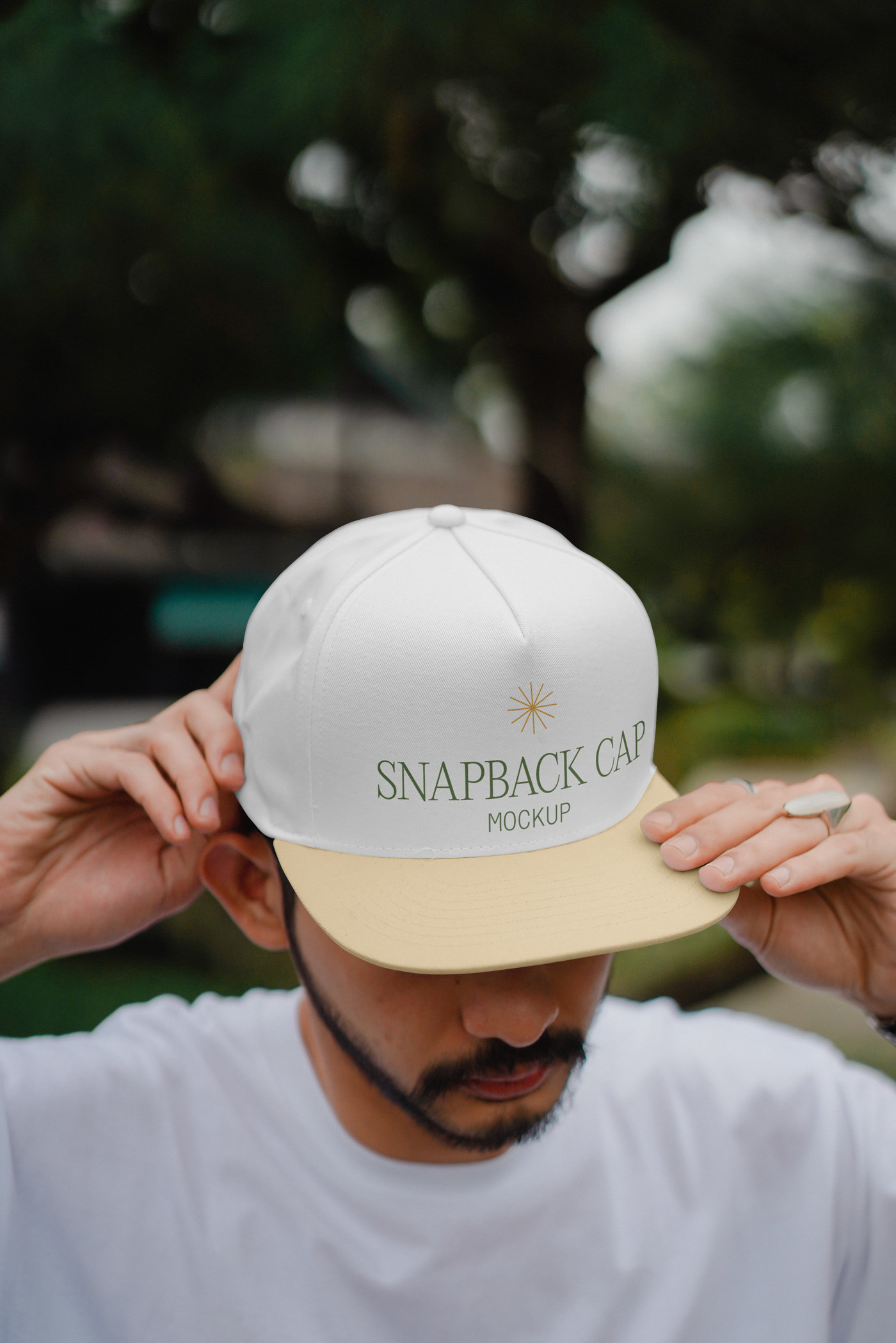 Perspective Sight of Snapback Cap Mockup FREE PSD