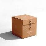 Perspective Sight of Square String Gift Box Mockup