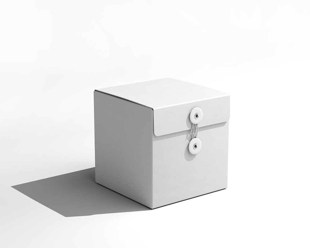 Perspective Sight of Square String Gift Box Mockup