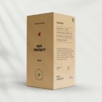 Perspective Sight of Standing Craft Paper Box Mockup