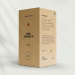 Perspective Sight of Standing Craft Paper Box Mockup