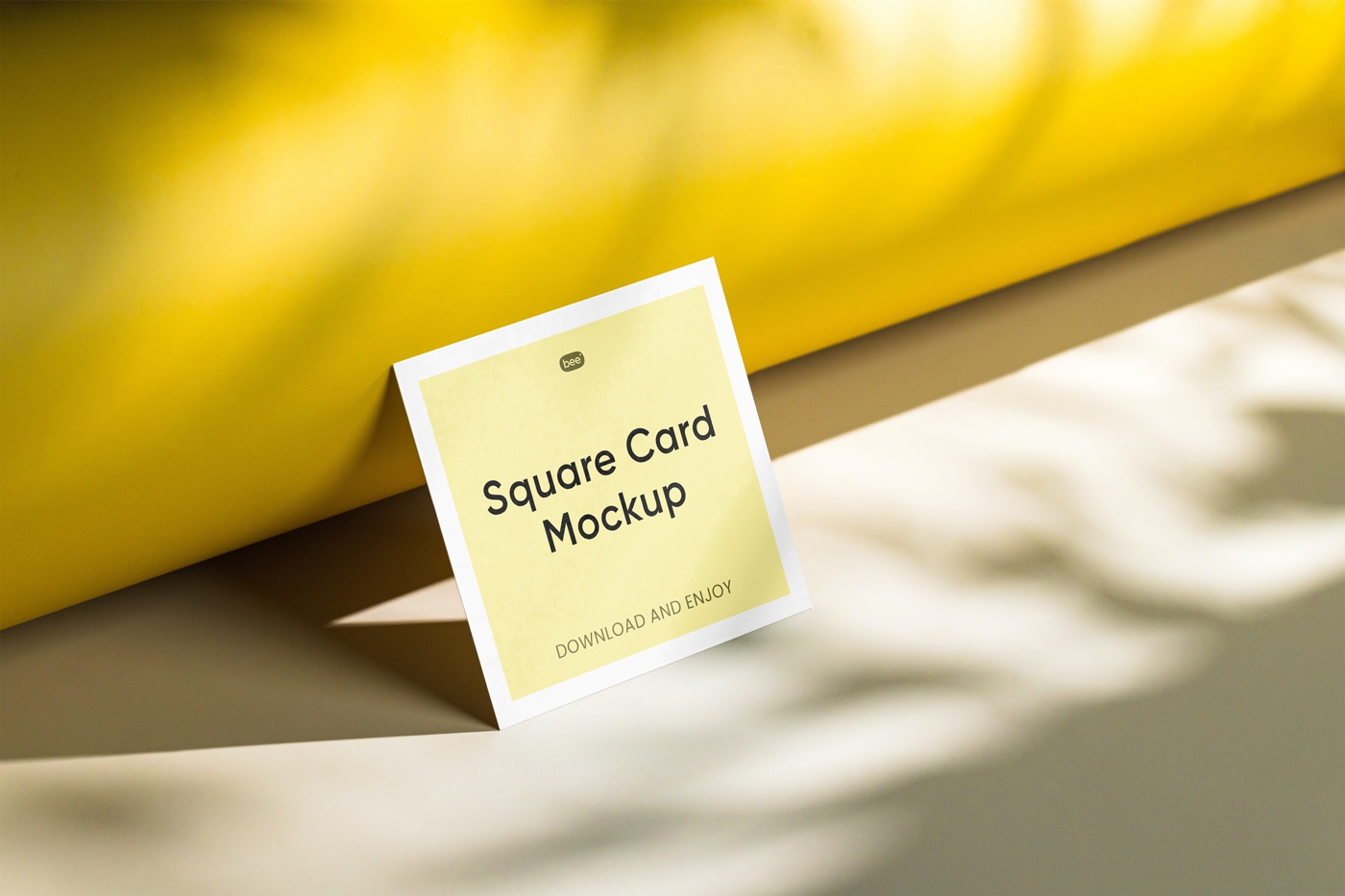 Perspective Sight of Standing Square Card Mockup FREE PSD