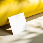 Perspective Sight of Standing Square Card Mockup