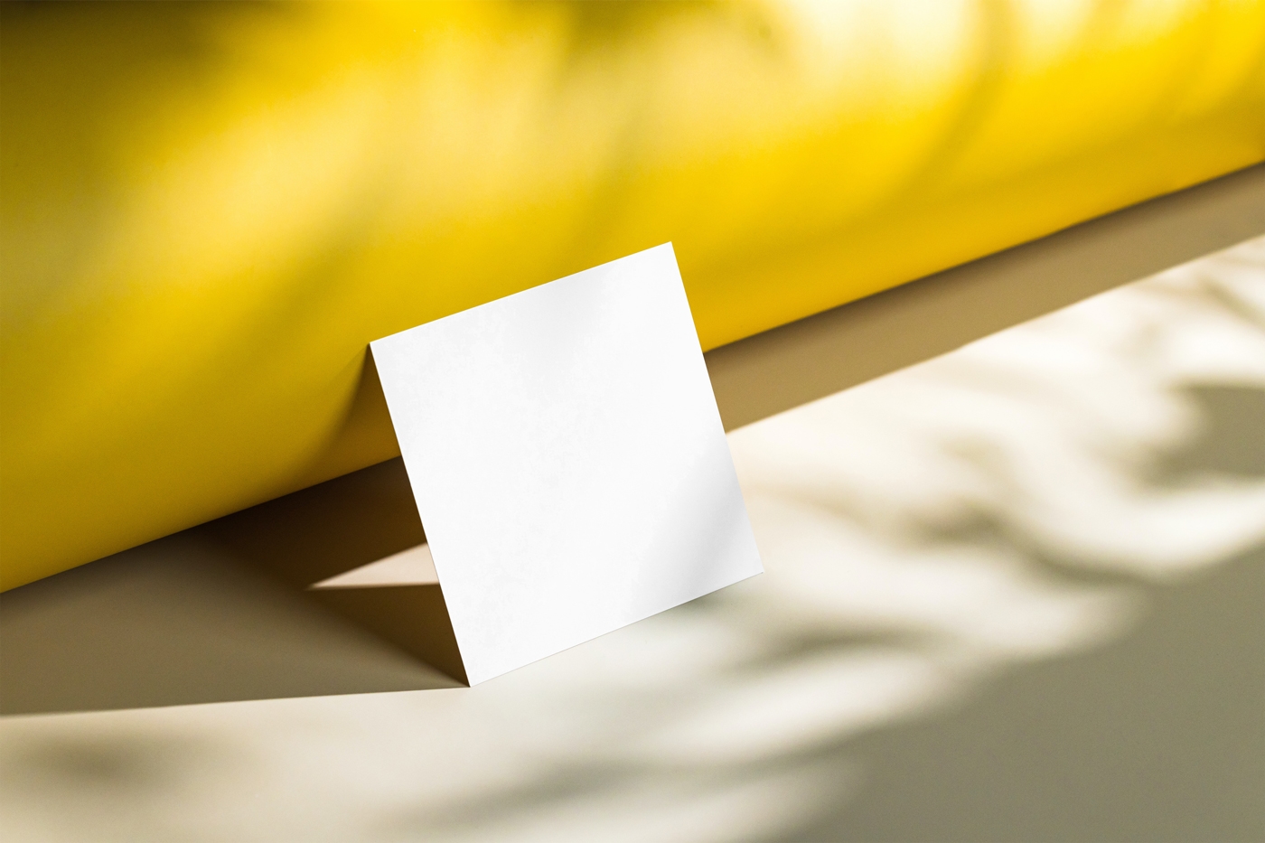Perspective Sight of Standing Square Card Mockup FREE PSD
