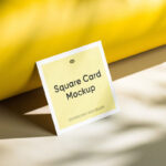 Perspective Sight of Standing Square Card Mockup