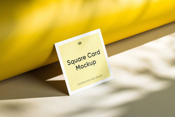 Perspective Sight of Standing Square Card Mockup