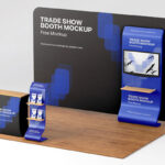 Perspective Sight of Trade Show Booth Mockup