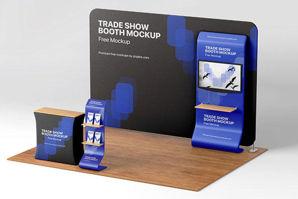 Perspective Sight of Trade Show Booth Mockup