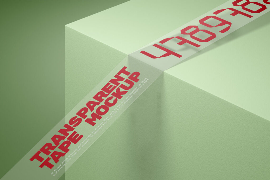 Perspective Sight of Transparent Tape Mockup