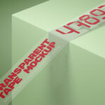 Perspective Sight of Transparent Tape Mockup