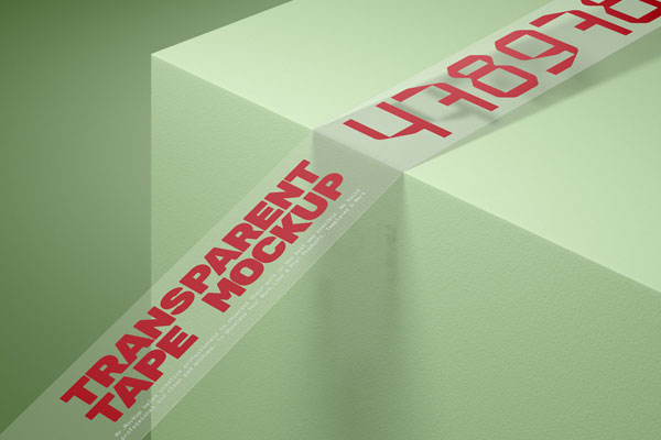 Perspective Sight of Transparent Tape Mockup