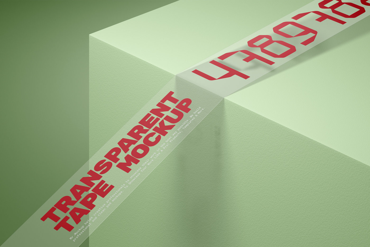Perspective Sight of Transparent Tape Mockup FREE PSD