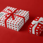 Perspective Sight of Valentines Gift Boxes Mockup