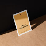 Perspective Sight of Vertical Paper Card Mockup