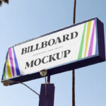 Perspective Sight of Wide Billboard Mockup