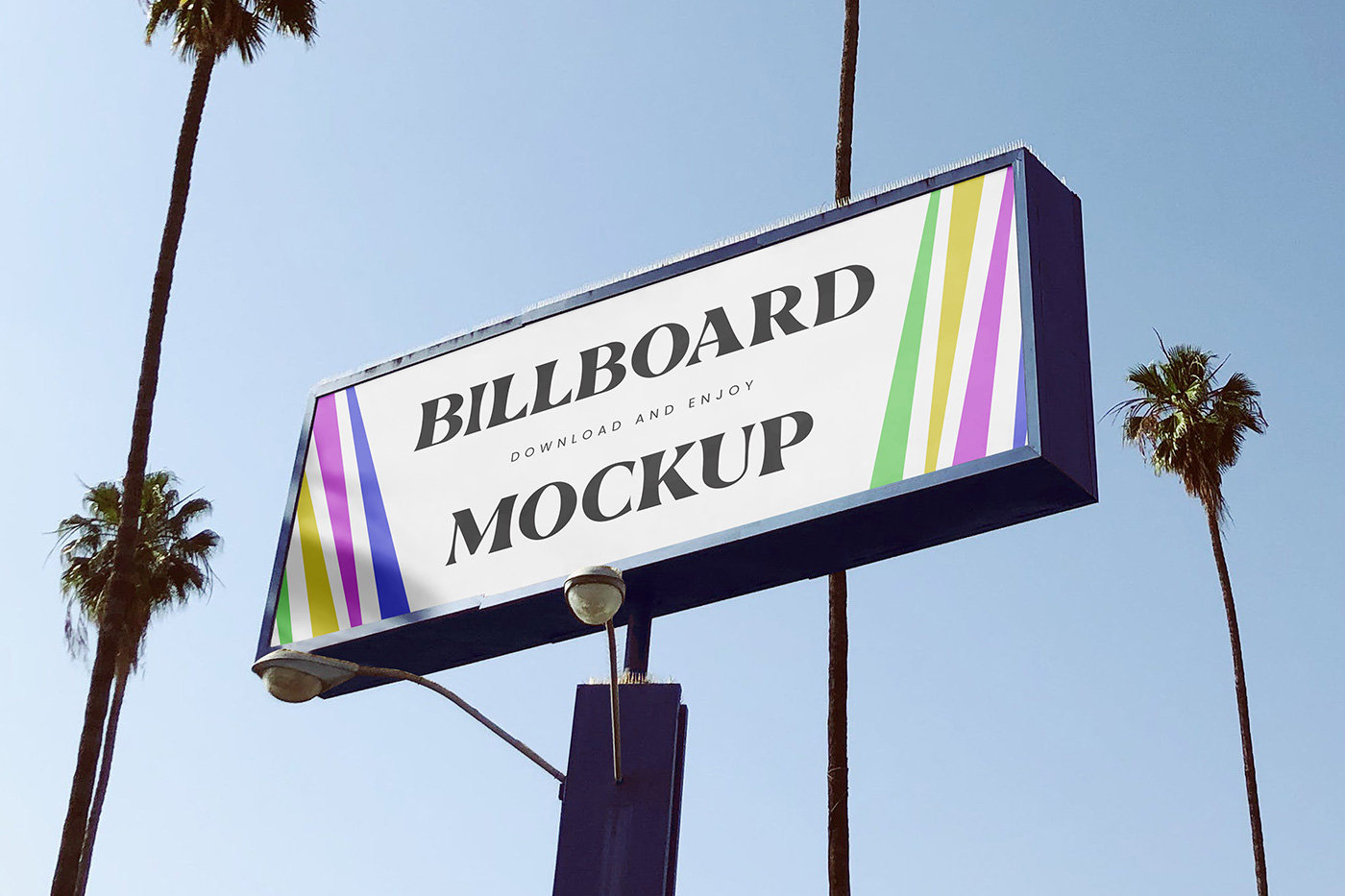 Perspective Sight of Wide Billboard Mockup FREE PSD