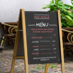 Perspective Sight of Wooden Chalkboard A-Frame Sign Mockup