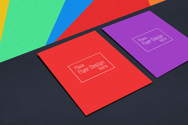 Perspective Simple A4 Flyers on a Clean Surface Mockup