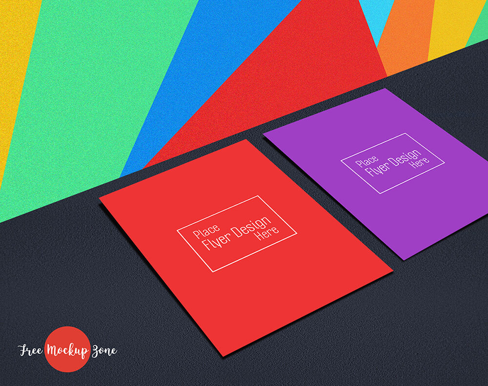 Perspective Simple A4 Flyers on a Clean Surface Mockup