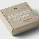 Perspective Square Box Mockup