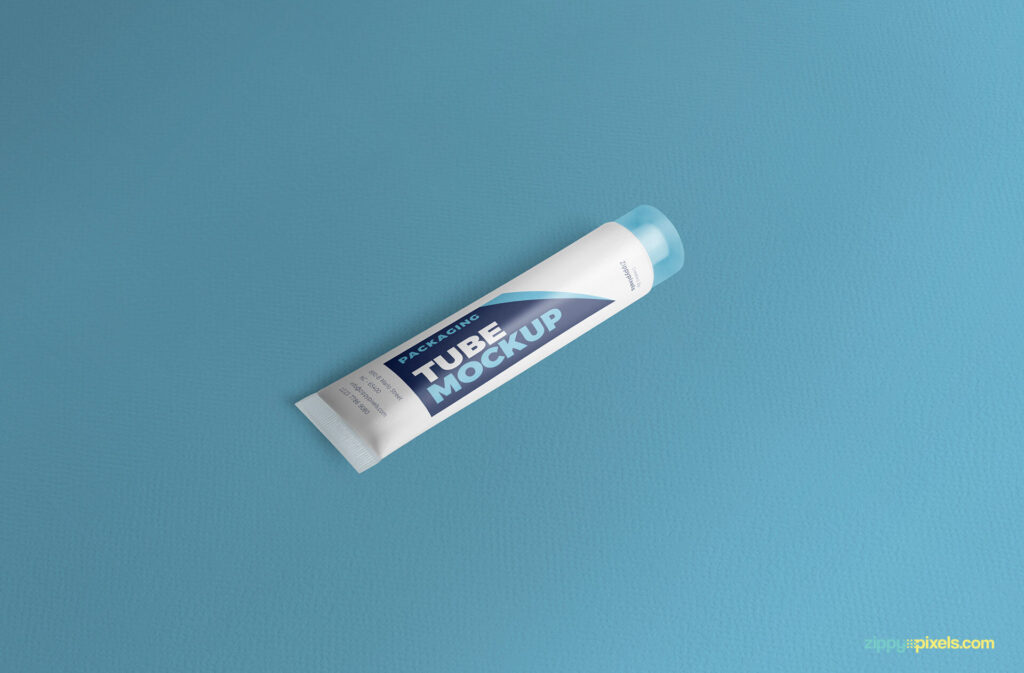 Perspective Tube Packaging Mockup with Transparent Cap