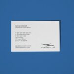 Perspective and Top Views Business Card Laying Down on Floor Mockups