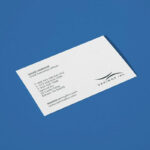Perspective and Top Views Business Card Laying Down on Floor Mockups