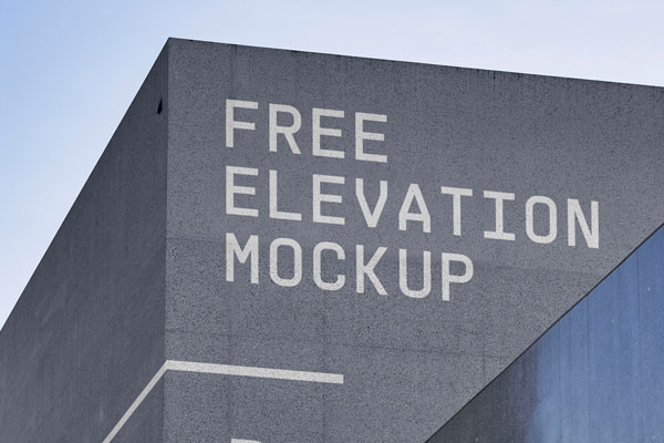 Perspective View Elevation Mockup on the Wall of the Building