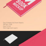 Perspective View Hardcover Book Mockup with Bookmark