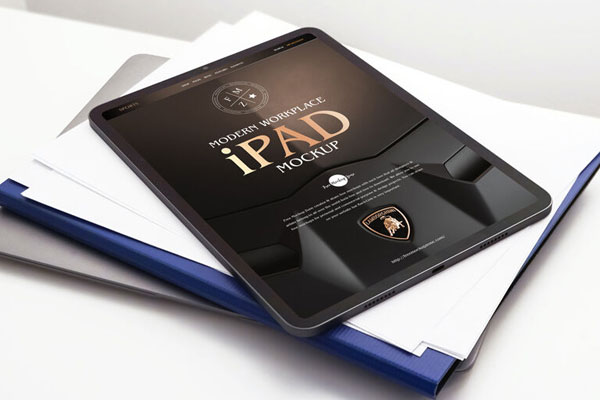 Perspective View iPad on Papers Mockup
