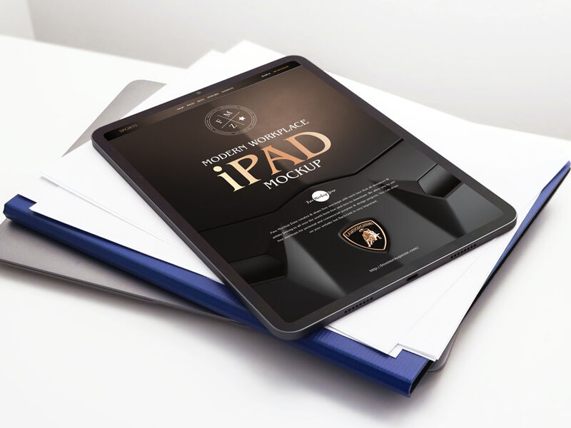 Perspective View iPad on Papers Mockup