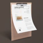 Perspective View Letter and Clipboard Mockup