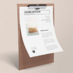Perspective View Letter and Clipboard Mockup