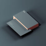Perspective View Minimal Stack of Business Cards Mockup