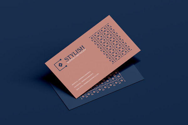 Perspective View Minimalistic Mockup of 2 Business Cards
