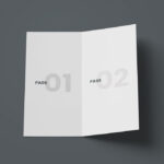 Perspective View Minimalistic Open DL Bi-fold Brochure Mockup