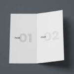 Perspective View Minimalistic Open DL Bi-fold Brochure Mockup