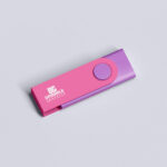 Perspective View Minimalistic USB Flash Drive on Floor Mockup
