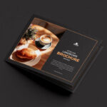 Perspective View Minimalistic Letter Size Landscape Brochure Mockup