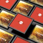 Perspective View Mockup of Square Frames in Grid Style