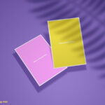 Perspective View Mockup of Two Posters with Shadows