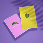 Perspective View Mockup of Two Posters with Shadows